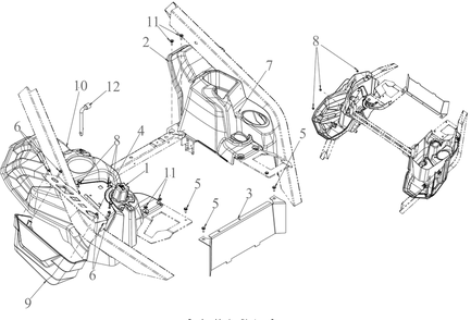 Platform Diagram and Parts List for ZTX4-60KH (47ASAAA8010)(2022) Cub Cadet Lawn Tractor
